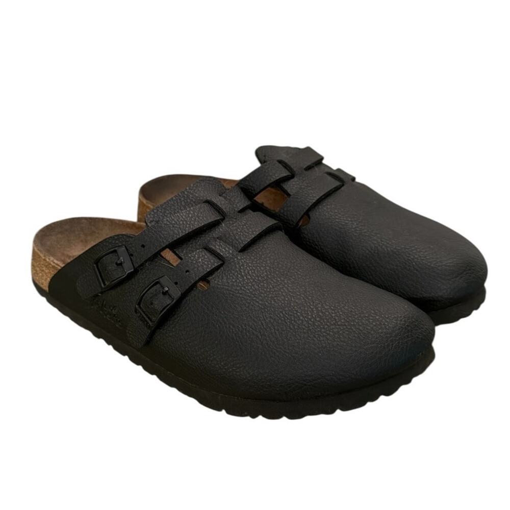 Birki’s by Birkenstock Black Double Strap Clogs Womens Size 8 Comfort Mules